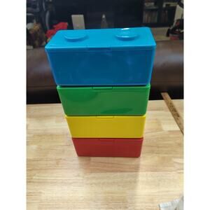 Lot Of 4 Vintage Chubs Plastic Stackable Containers, Baby Wipes Holder